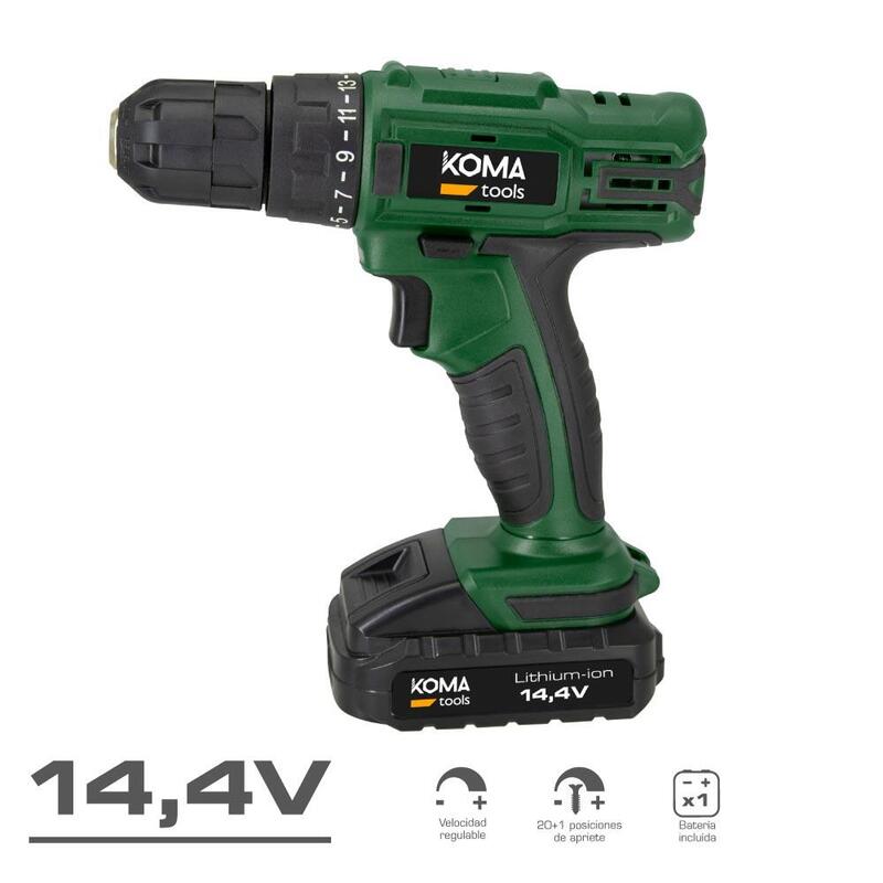 Taladro Atornillador A Bateria 14.4 1.500mah Maletin Koma Tools