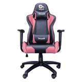Talius Silla Gecko Gaming Negra/Rosa,Brazos Fijos, Butterfly, Base Nylon, Ruedas Nylon