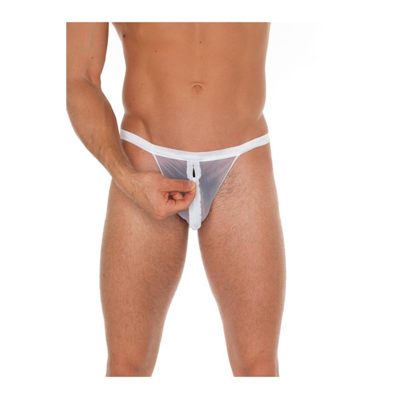Tanga Con Cremallera Blanco Talla Única