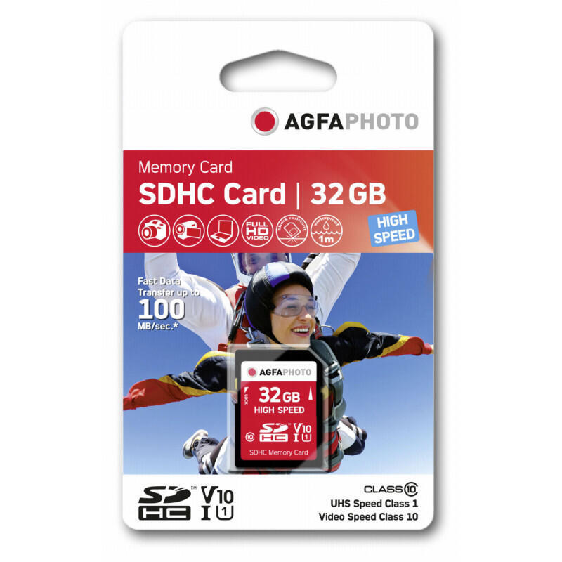 Tarjeta De Memoria Agfaphoto Sdhc 32gb High Speed ??Class 10 Uhs I U1 V10