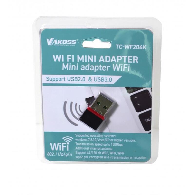 Tarjeta De Red Usb Wlan (Wi-Fi) Vakoss Tc-Wf206k De 2,4 Ghz