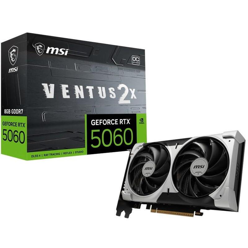 Tarjeta Grafica Msi Rtx5060 Ventus 2x Oc V1 8gb Gddr7 Hdmi 3xdp