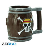 Taza 3d Abysse One Piece Barril Jolly Roger Logo