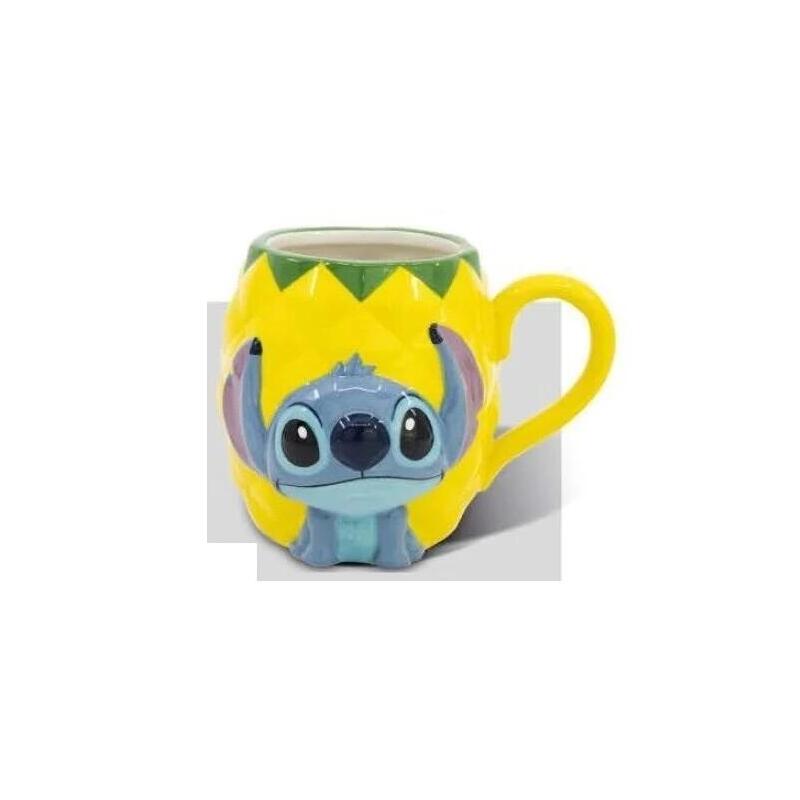 Taza Ceramica 3d 415ml  Stitch Pineapple