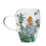 Taza Cristal Flores Secas Cenicienta Princesas Disney