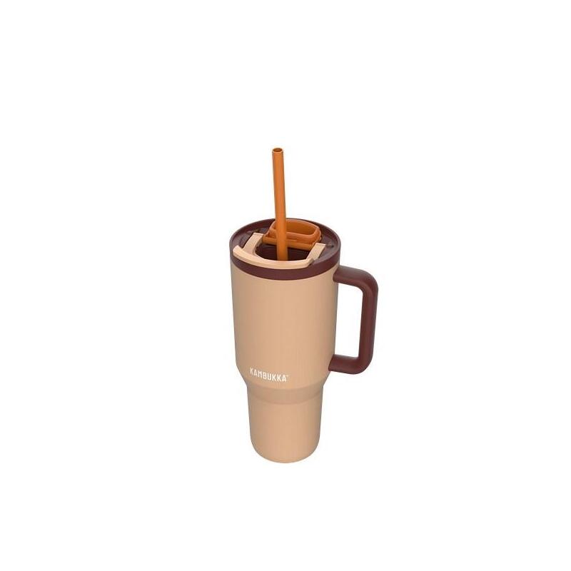 Taza Térmica Con Pajita Telescópica  Kambukka Rio Tumbler 950ml Almond Dream