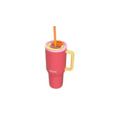 Taza Térmica Con Pajita Telescópica  Kambukka Rio Tumbler 950ml Pink Papaya