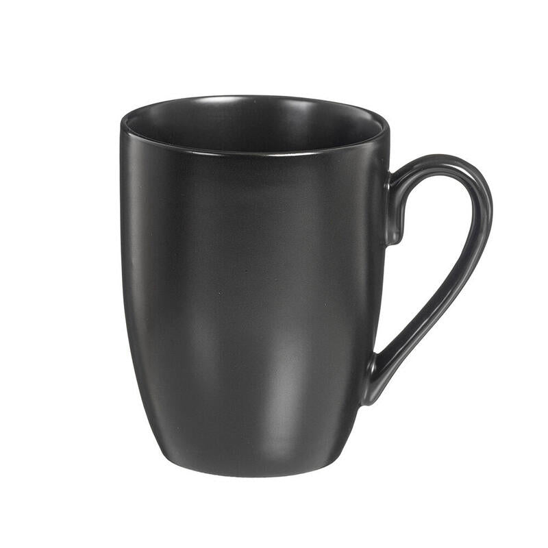Tazas Porcelana Mate Negro 350 Ml, 6 Uds