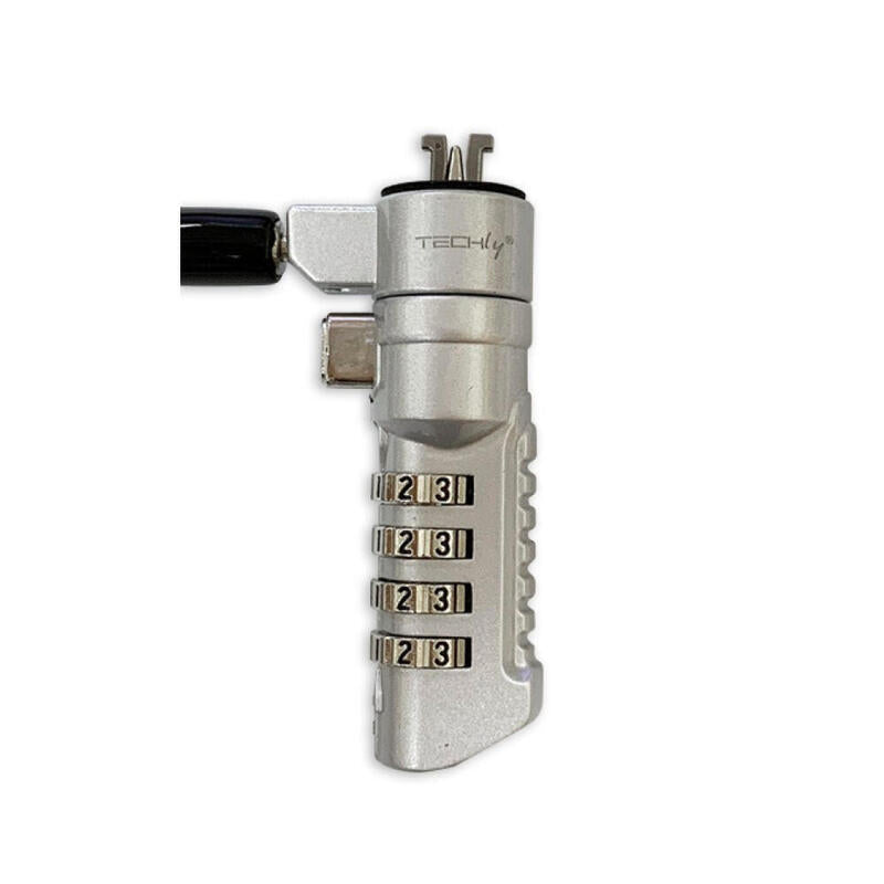 Techly 107296 Combination Portátil Security Cable Lock For Nano Slot 2.5x5.5 180cm