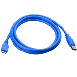 Techly 2.0m Usb 3.0 A-Micro B M/M Cable Usb 2 M Usb 3.2 Gen 1 (3.1 Gen 1) Usb A Micro-Usb B Azul