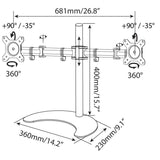 Techly Desk Stand For 2 Monitor 13-27" With Base H.400m Ica-Lcd 3410 68,6 Cm (27") Independiente Negro