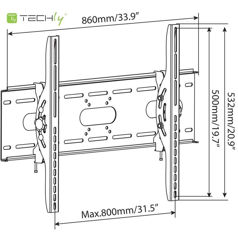 Techly Soporte De Pared Inclinable Para Tv Led Lcd 42-80" Negro