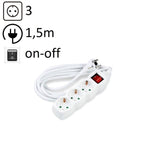 Technik Regleta De Corriente 3 Enchufes 1,5m 16a Blanco+Interruptor