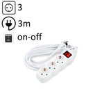 Technik Regleta De Corriente 3 Enchufes 3,0m 16a Blanco+Interruptor