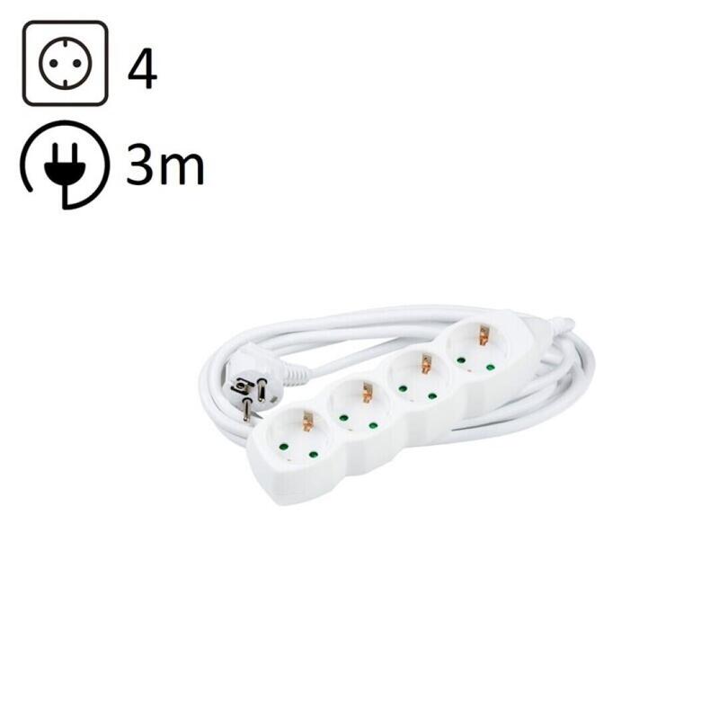 Technik Regleta De Corriente 4 Enchufes 3,0m 16a Blanco