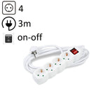 Technik Regleta De Corriente 4 Enchufes 3,0m 16a Blanco+Interruptor