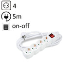Technik Regleta De Corriente 4 Enchufes 5,0m 16a Blanco+Interruptor