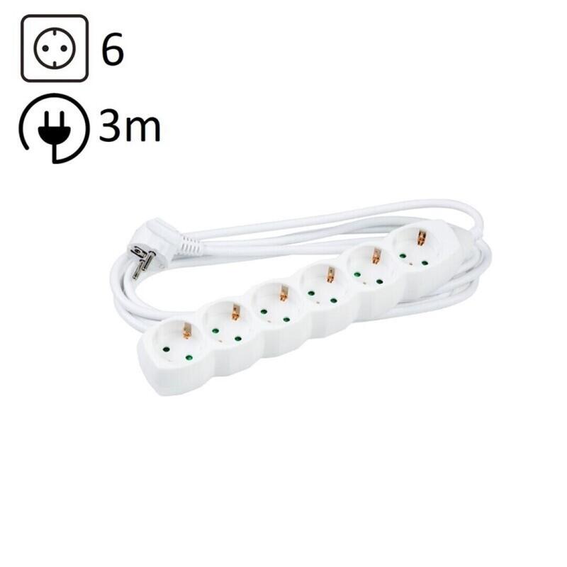 Technik Regleta De Corriente 6 Enchufes 3,0m 16a Blanco