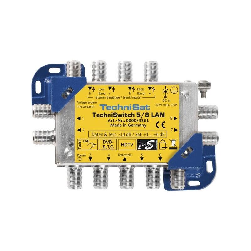 Technisat Techniswitch 5/8 Mini Lan, Multiswitch Amarillo/Plata 0000/3261
