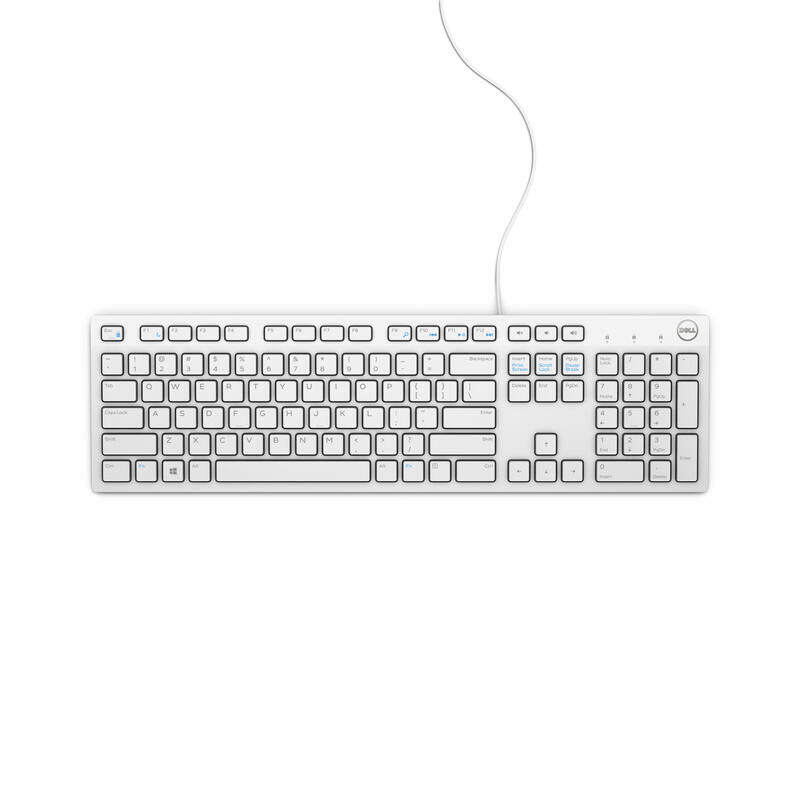 Teclado Alemán Dell Kb216 Usb Qwertz Blanco