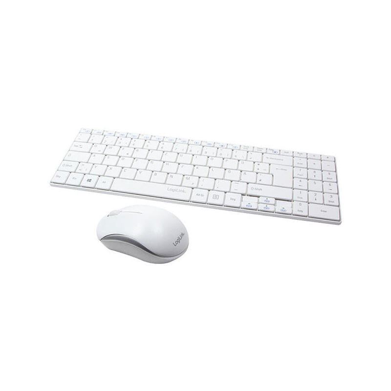 Teclado (Aleman) Y Raton Delgado Inalámbrico Logilink 2.4ghz Con Función Autolink