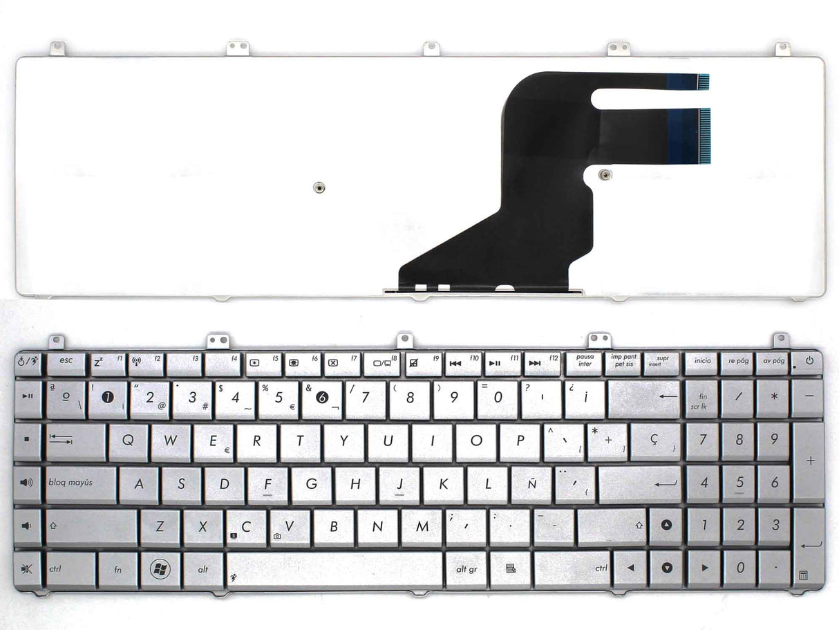 Teclado Para Portátil Asus N55 N57 N55S N55Sf N55Sl N75 N75Sf N75Sl N75S N75Y Plateado