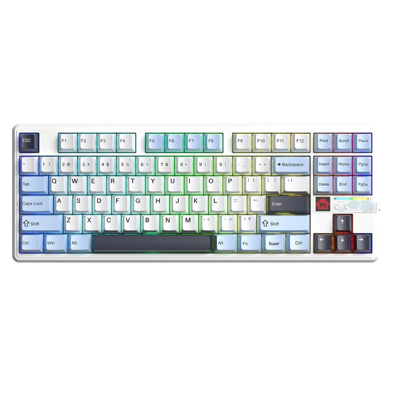 Teclado Aula Gasket F87 Pro V2 Glacier Blue Star Vector Rgb
