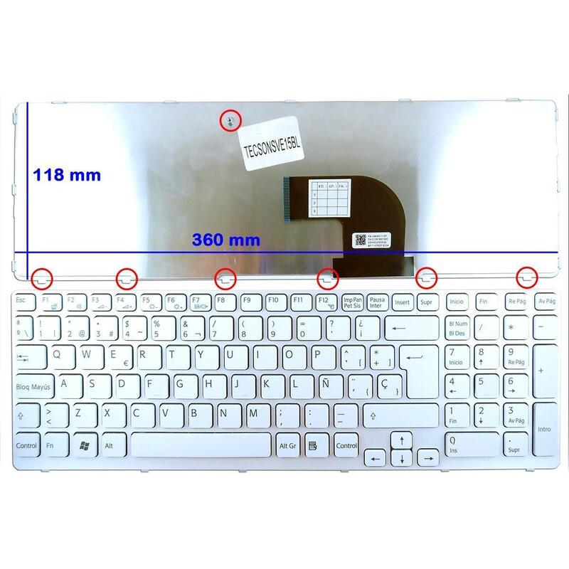 Teclado Blanco Para Portátil Sony Vaio Sve15 Sve17 Series