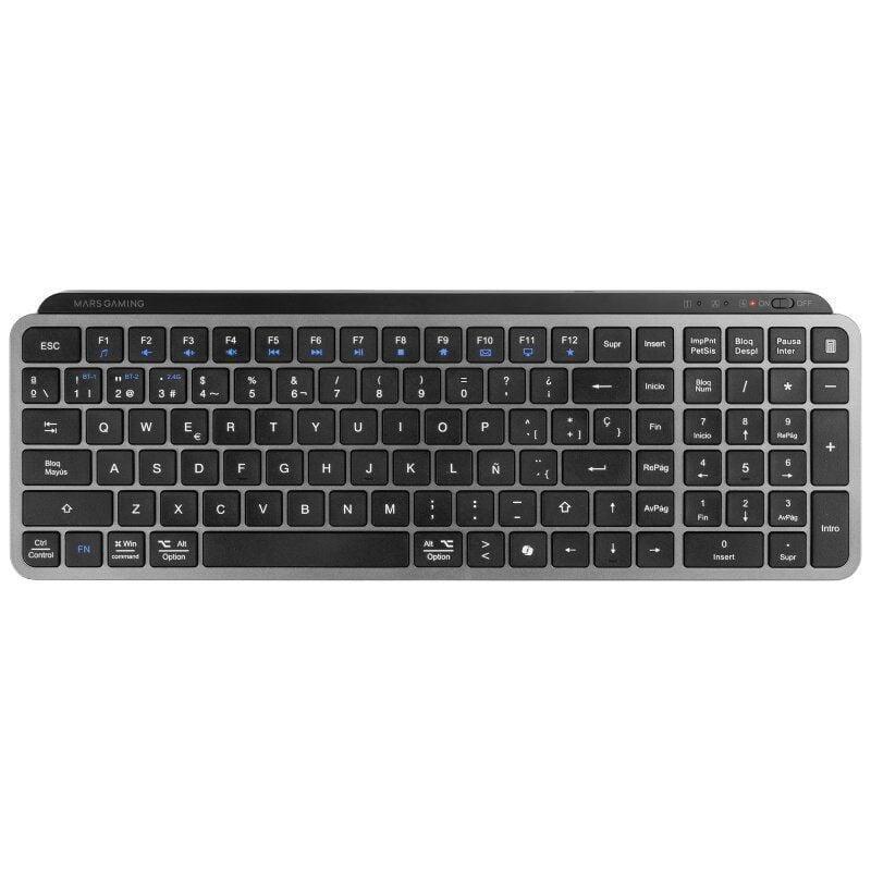 Teclado Compacto Inalámbrico Por Bluetooth Mars Gaming Mk-Silenkeys Negro