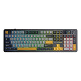 Teclado Con Junta F108 Pro Gris+Naranja+Gris Oscuro, Interruptores Reaper Rgb, Aula