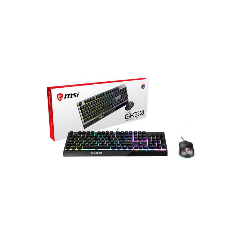 Teclado Español Msi Vigor Gk30 Gaming + Clutch Gm11 Ratón Gaming 5000dpi