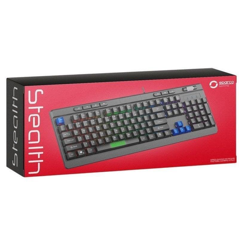 Teclado Español Sparco  Spmemkeybesp Gaming Negro Qwerty Cable Usb