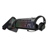 Teclado Español Unykach Pack Gaming Nova 4 En 1  Ratón Cascos, Alfombrilla