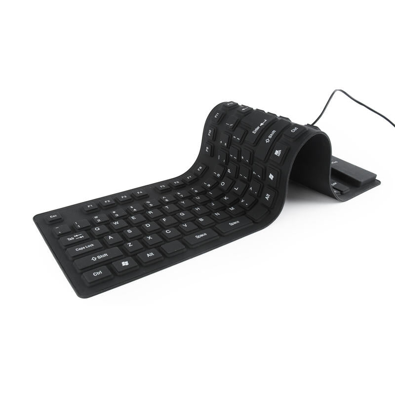 Teclado Gembird Flexible (Ingles) Keyboard, Usb + Otg, Black Color, Us Layout