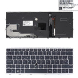Teclado Hp 830g5 830g6 735g3 836g5 730g5 730g6 Retroiluminación, Marco Plateado Con Teclas Negras 12 0153c Dz01 K19teclado