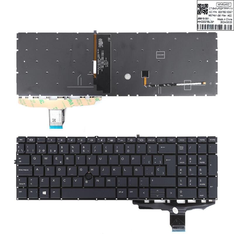 Teclado Hp 850g7 850g8 855g7 855g8 755g7 755g8 Con Puntero, Retroiluminado, Negro 12 0371c Wz01 001teclado