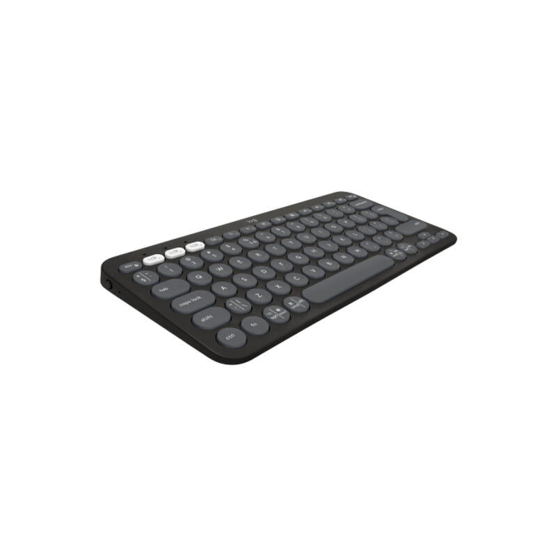 Teclado Inglés Logitech Pebble Keys 2 K380s Rf Wireless + Bluetooth Qwerty Internacional De Ee.Uu. Grafito