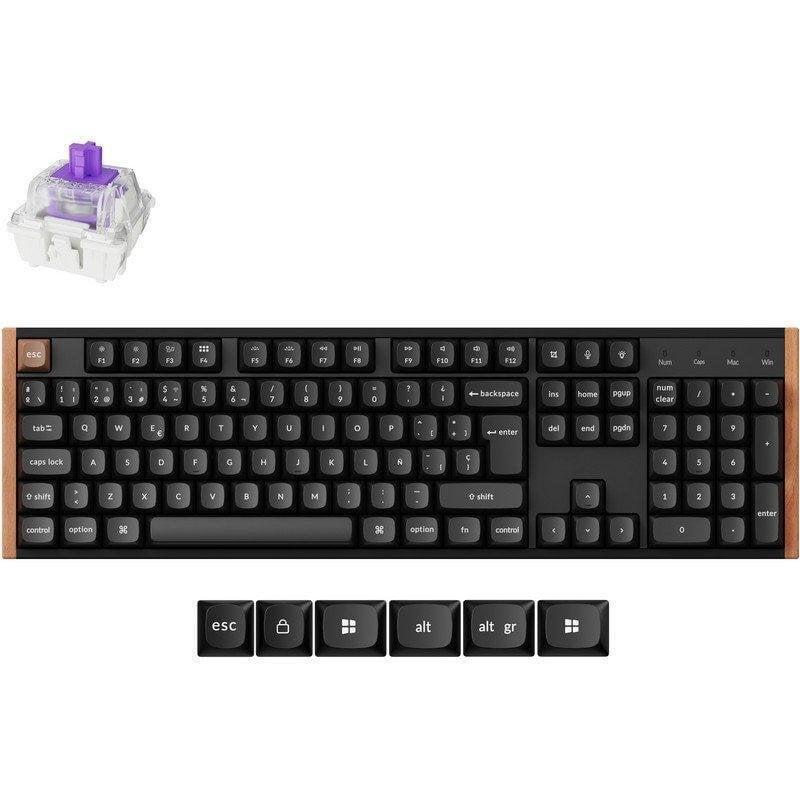 Teclado Keychron K10 He Hall Effect Magnético Inalámbrico Con Switches Magnéticos, Rgb Y Marco De Aluminio Y Madera