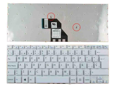Teclado Para Portátil Sony Vaio Svf 14 Blanco Sin Marco Win8