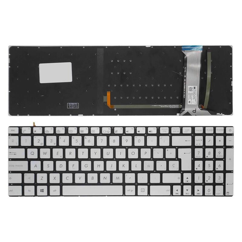 Teclado Para Portátil Asus N551 N551j N551jb N551jk N551jm N551jq Plata 0knb0-662bit00