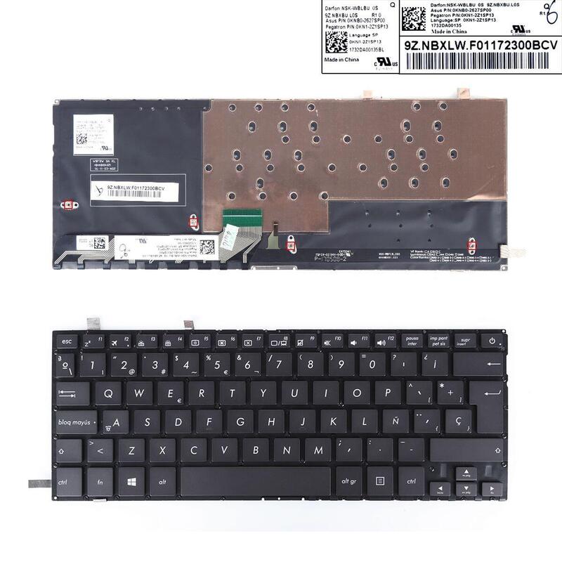 Teclado Para Portátil Asus Ux430 Ux430u Ux430ua Ux430uq Ux430un U4100u Retroiluminado Negro