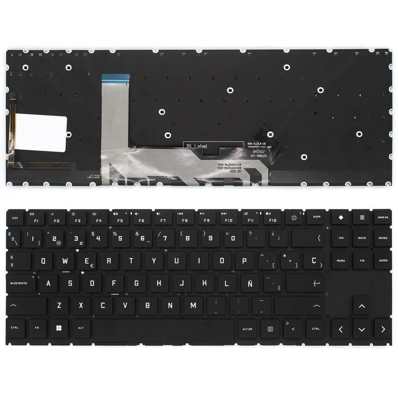 Teclado Para Portátil Hp Omen 15 Ek 15 Ec 15 En 16 B Series V193446cs1 Negro