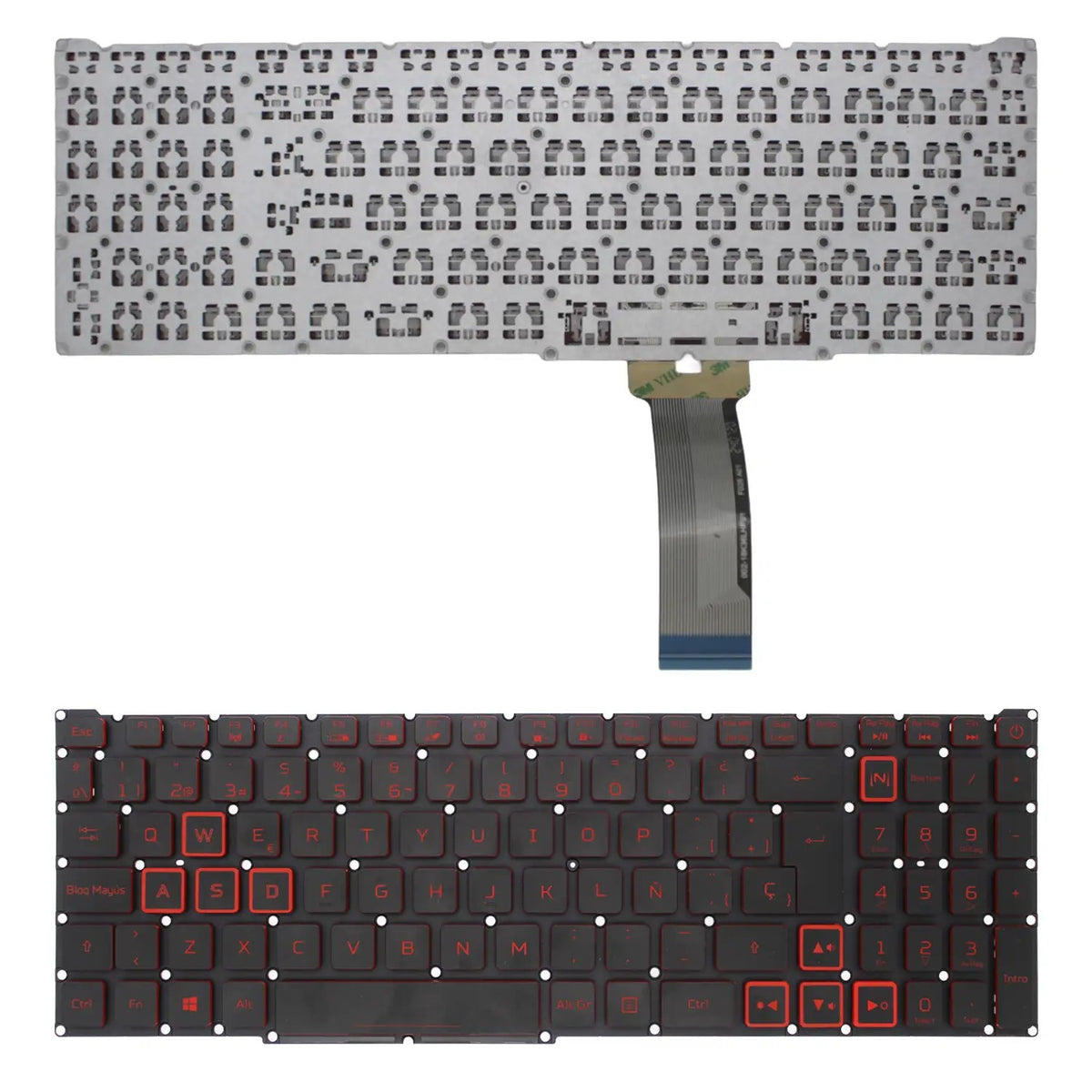 Teclado Para Portátil Acer Nitro-4 An515-54 An515-43 An517-51 An715-51 Negro Y Rojo