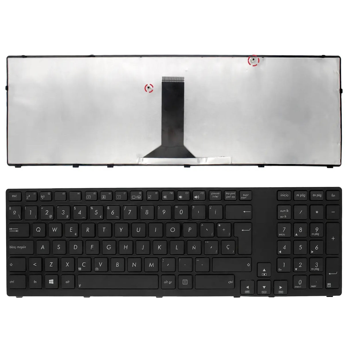 Teclado Para Portátil Asus K95 K95V K95Vb K95Vj K95Vm X93 X93S X93Sm X93Sv Marco Brillante