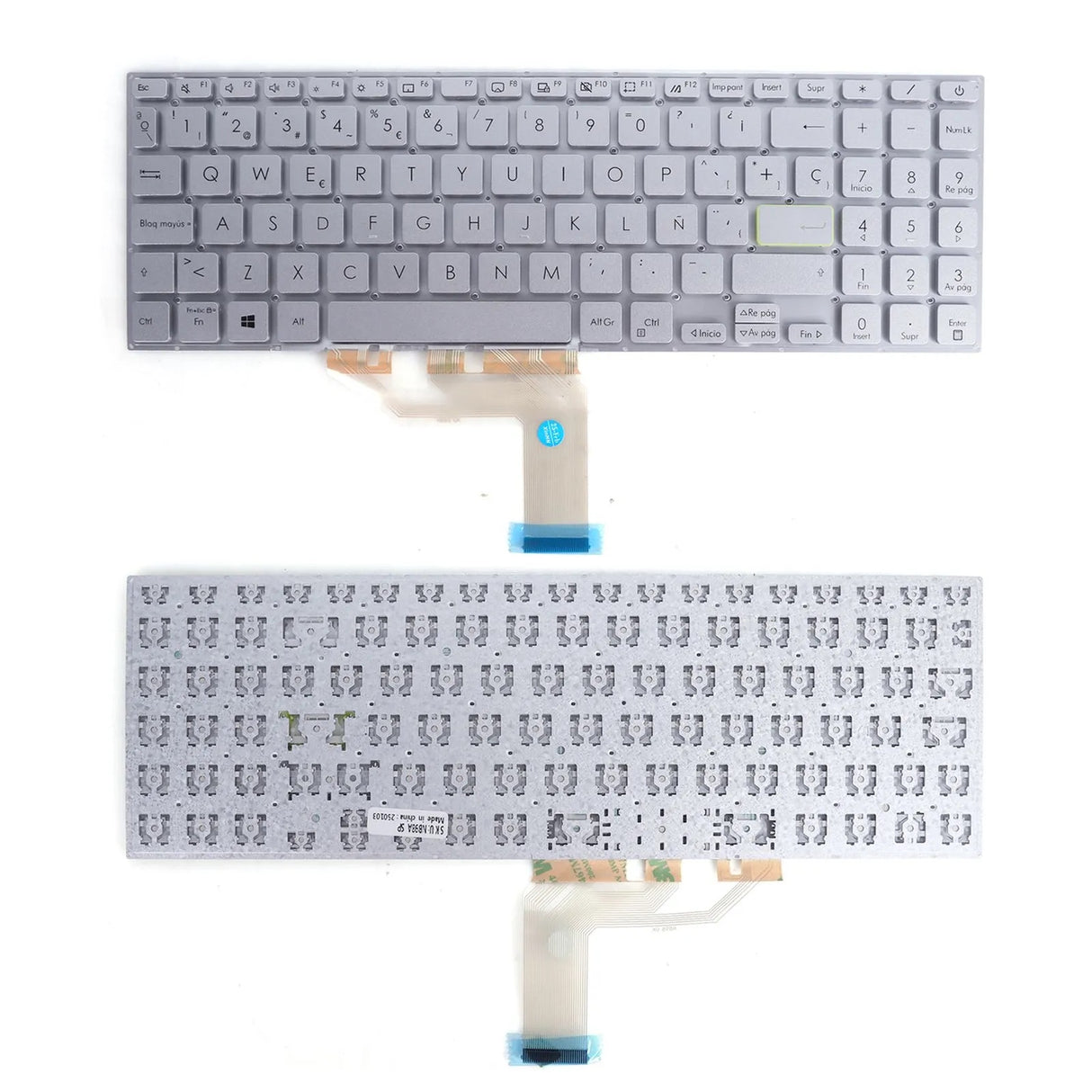 Teclado Para Portátil Asus X513 Plata