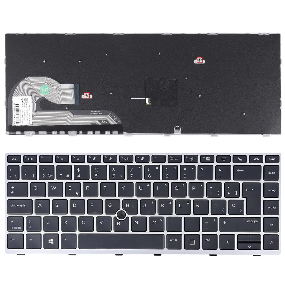 Teclado Para Portátil Hp Elitebook 840 G5 846 G5 840 G6 Plata