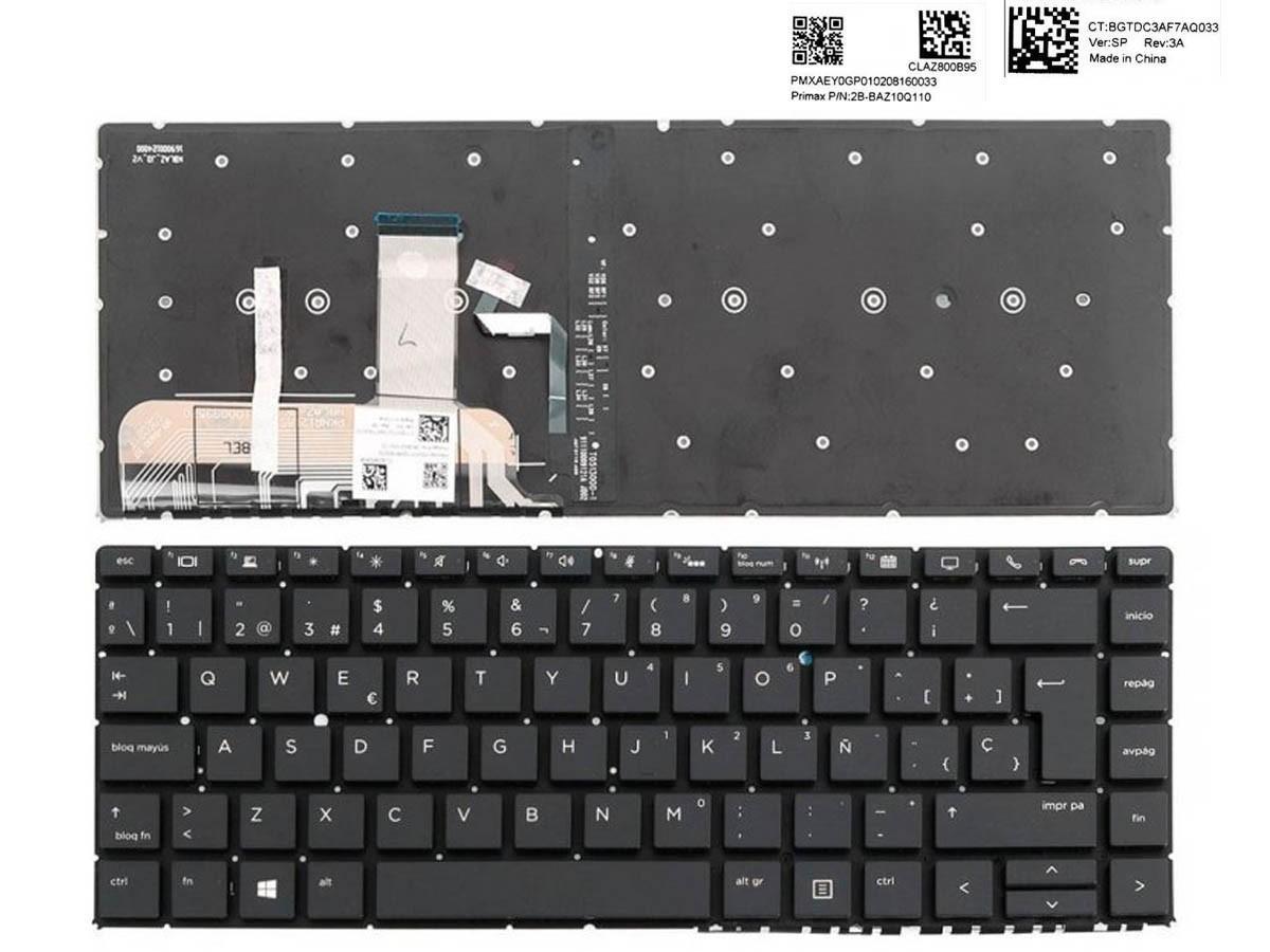 Teclado Retroiluminado Para Portátil Hp Elitebook X360 1040 G5 Series 2B-Baz10Q110