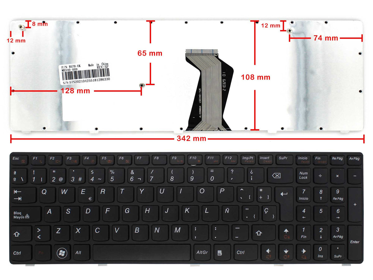 Teclado Para Portátil Lenovo B570 B570E B575 B575E B580 B590 V570 V575 T4Tq