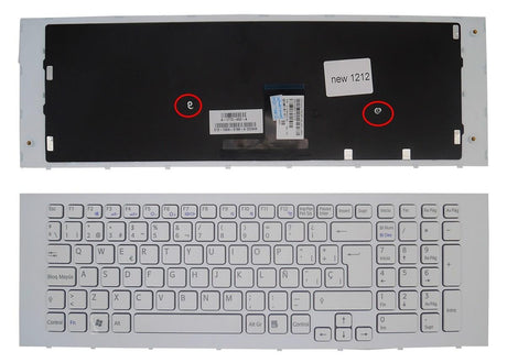 Teclado Para Portátil Sony Vaio Vpc-Ej Series Con Marco Blanco