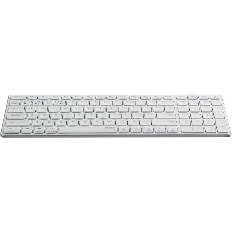 Teclado Portugues Rapoo E9700m Wireless Y Bluetooth Bt 3.0 5.0 Blanco